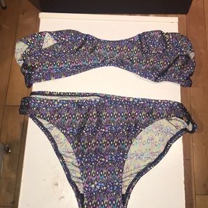 Ruffle bandeau bikini set